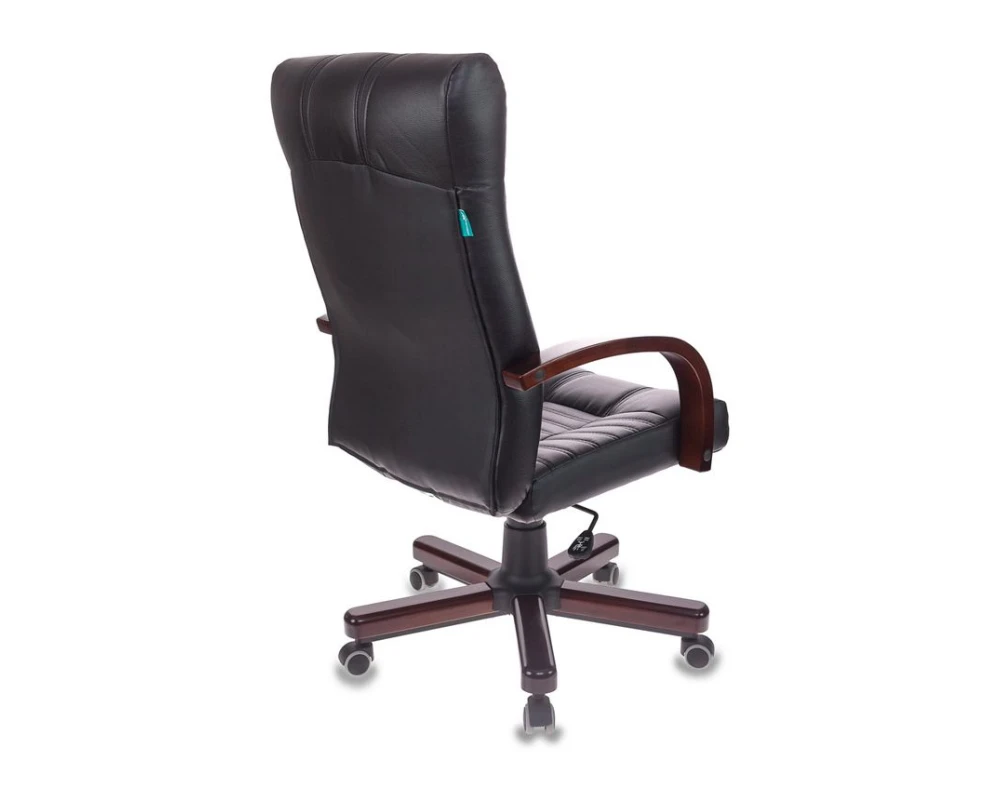 Кресло Бюрократ KB-10WALNUT Экокожа, Черный