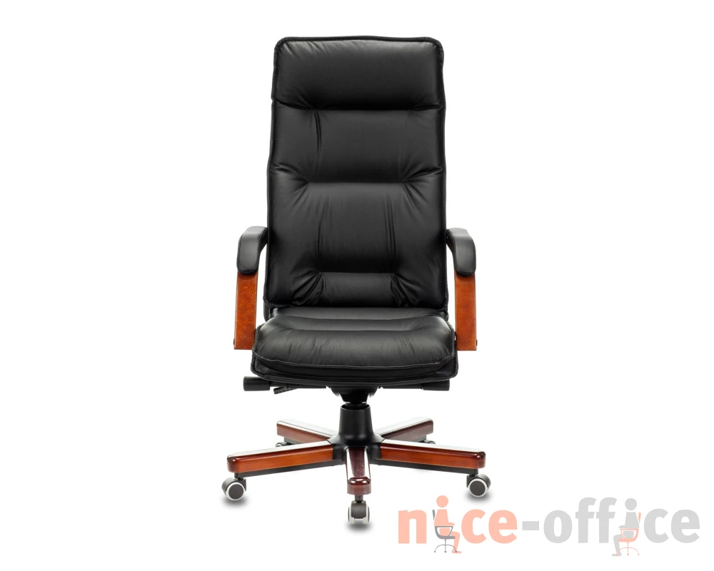 Кресло Бюрократ T-9927WALNUT Натуральная кожа, Черный