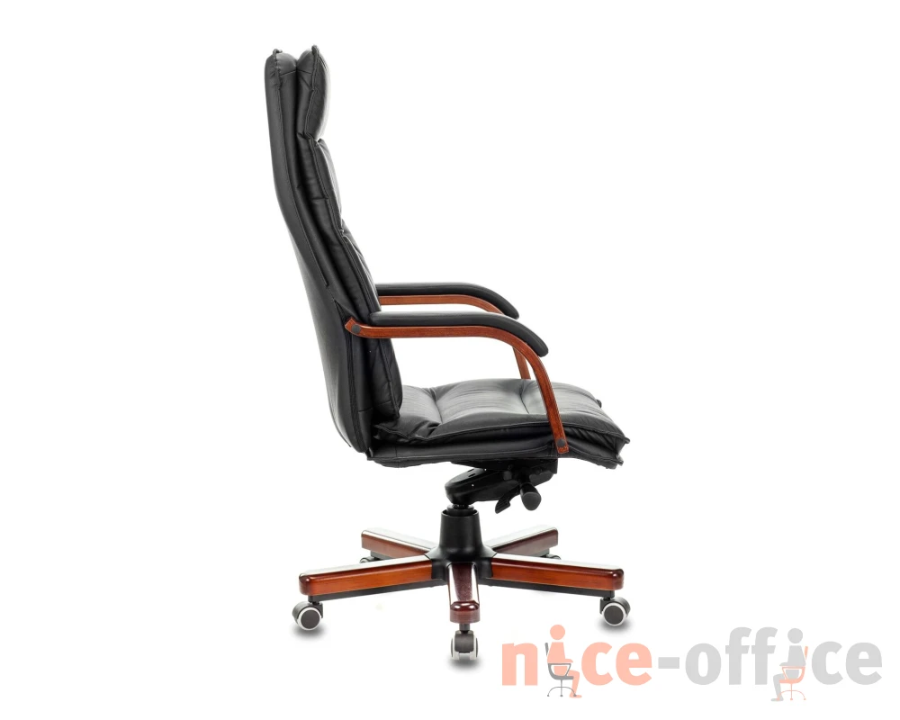 Кресло Бюрократ T-9927WALNUT Натуральная кожа, Черный