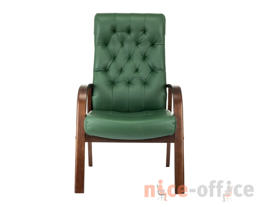 Кресло Бюрократ T-9928WALNUT-CF Натуральная кожа, Зеленый