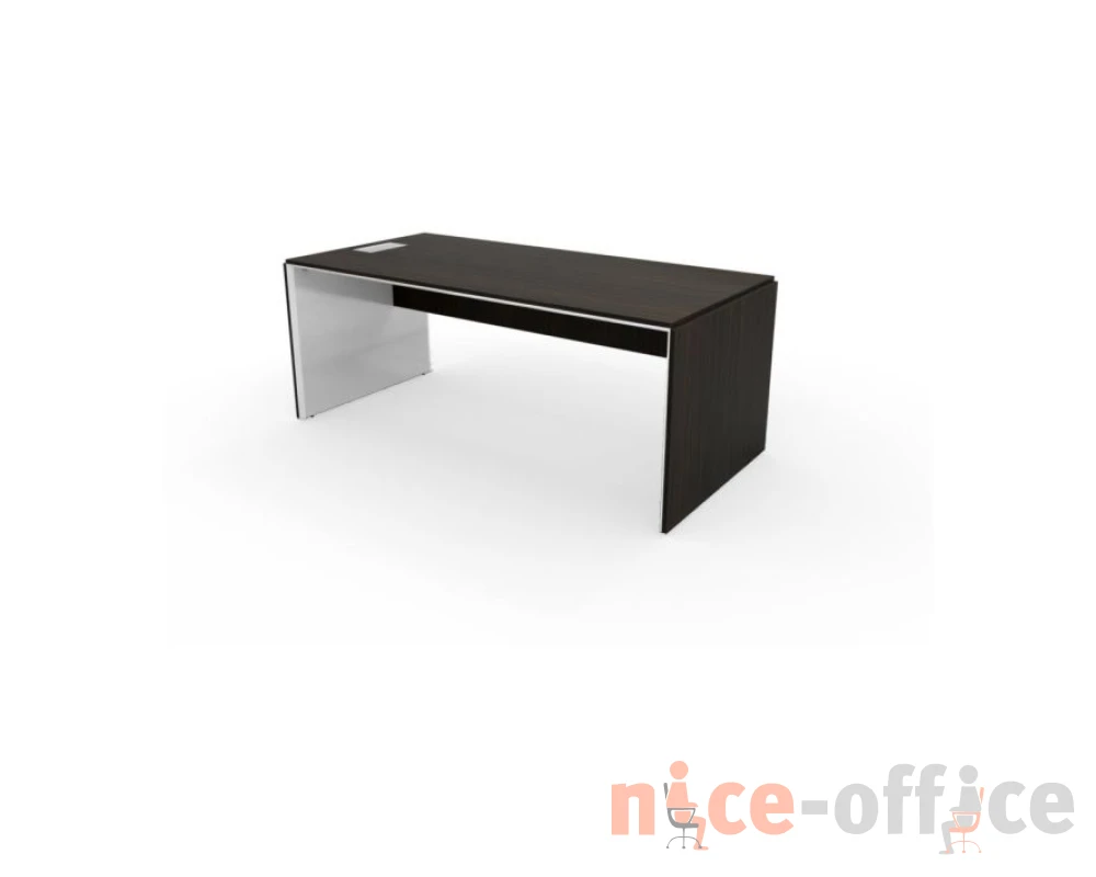 Стол прямоугольный с новым блоком розеток L 193,6х90х76,3 Platinum Венге/Белый глянец