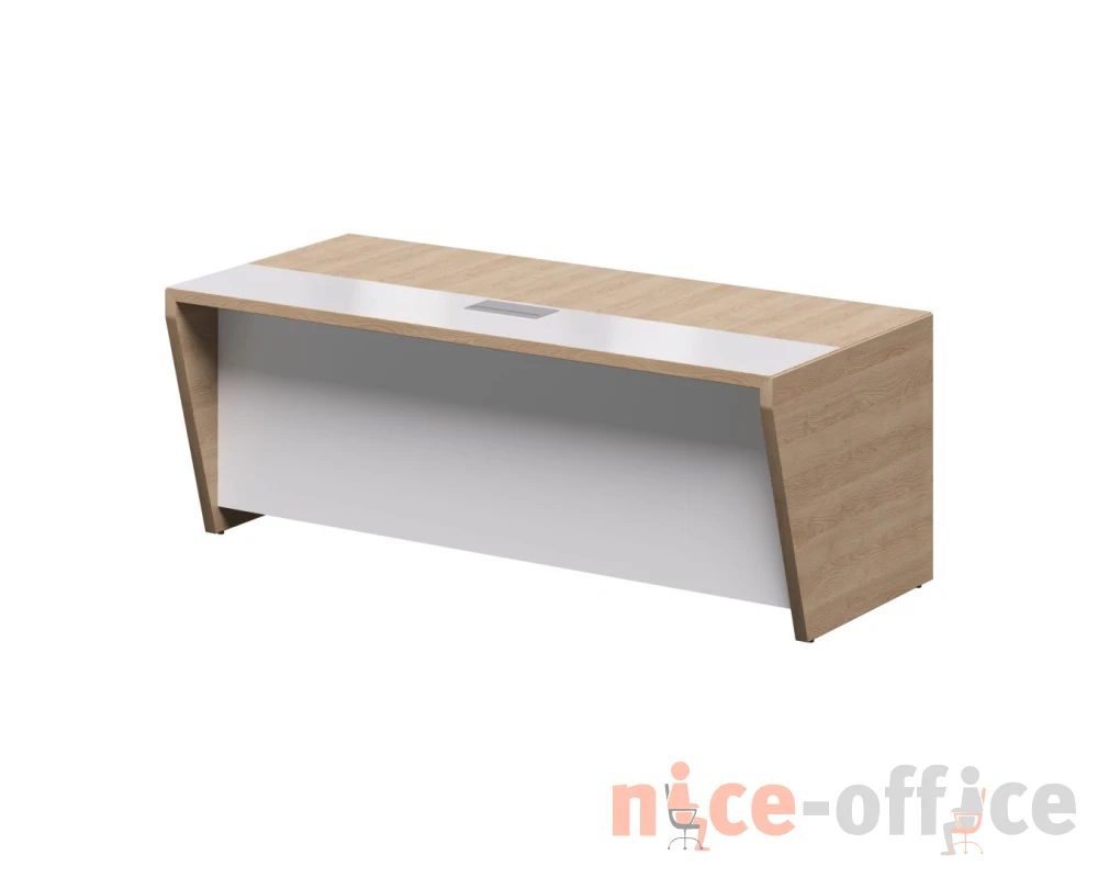 Стол рабочий 200х90х76 Plaza Director Дуб песочный/Белый глянец