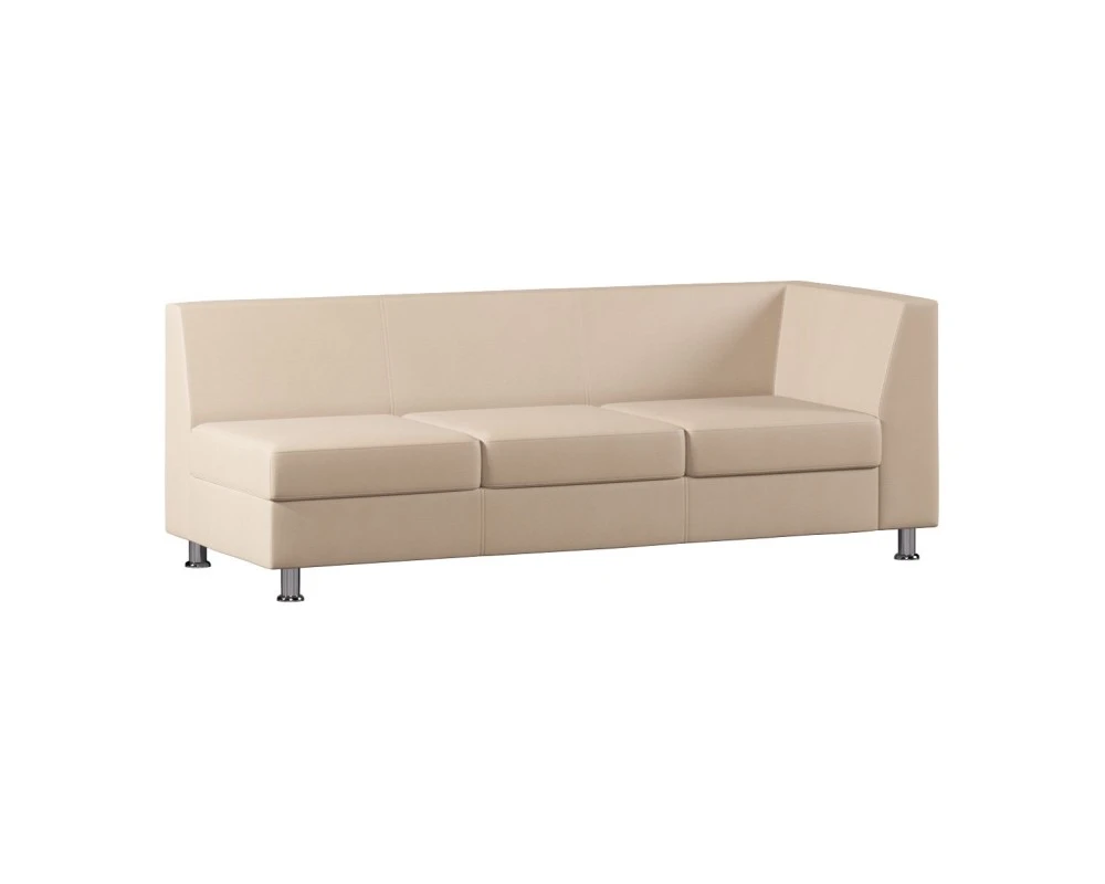 Модуль Everprof Монро / Monro с подлокотником трехместный левый Экокожа, Бежевый