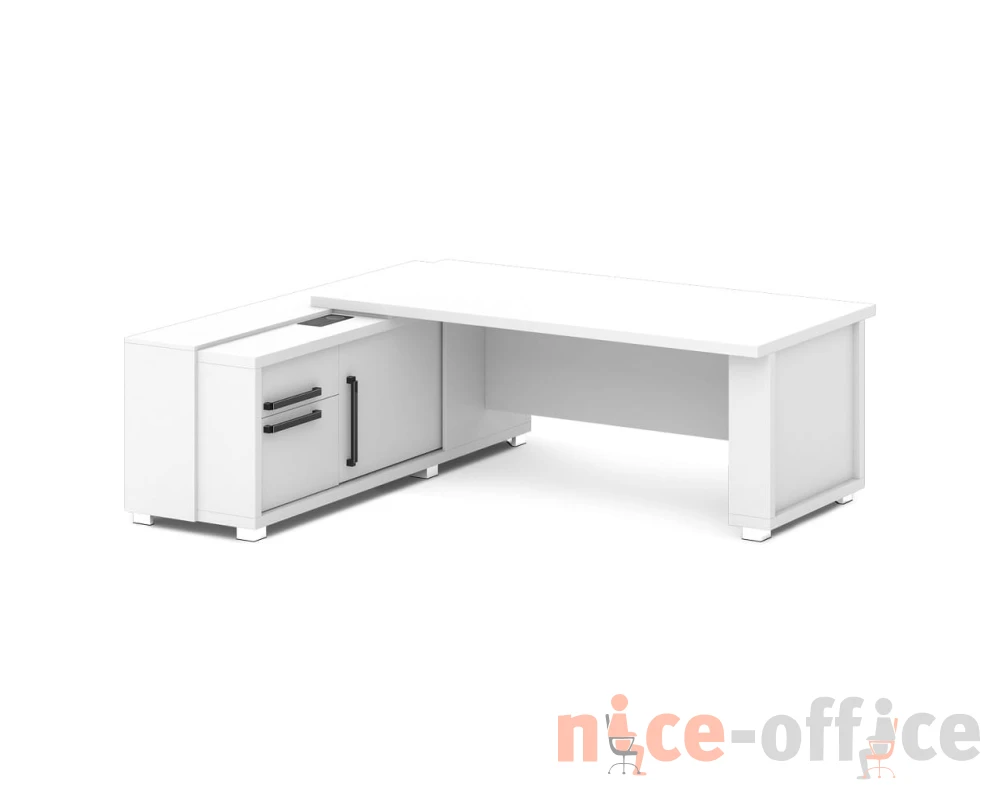 Стол с греденцией (беспроводная зарядка, 2xUSB, розетка) 2235х2016х750 Грейс / Grace
