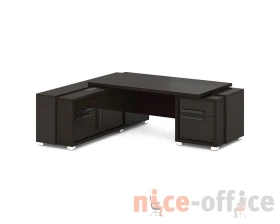 Стол с тумбой и греденцией (беспроводная зарядка, 2xUSB, розетка) 2270х2016х750 Грейс / Grace images