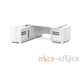 Стол с тумбой и греденцией (беспроводная зарядка, 2xUSB, розетка) 2270х2016х750 Грейс / Grace images