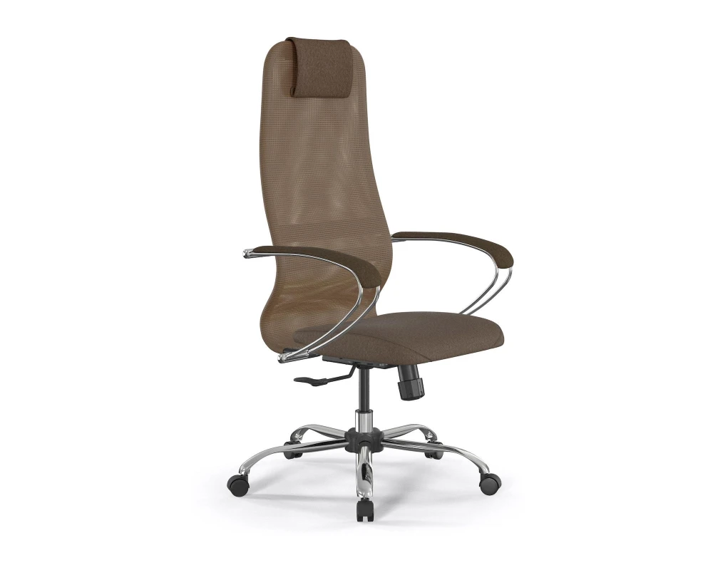 Кресло ErgoLife SynchroSit 8 B1-9K M25.B21.G20.W02 Сетка/Ткань, Светло-коричневый/Коричневый