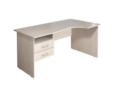 Стол кривол. с тумбой П 1404х904(704)х756 КМ75 Монолит