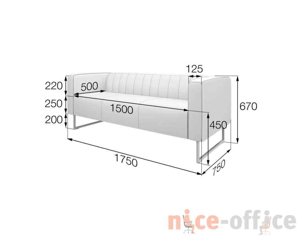 Диван 3 местный КС3-50 Кейс MVK