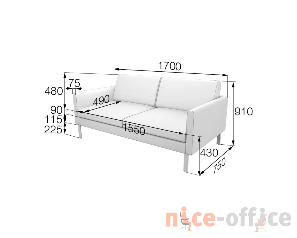 Диван 2-местный Ol2 Олли MVK