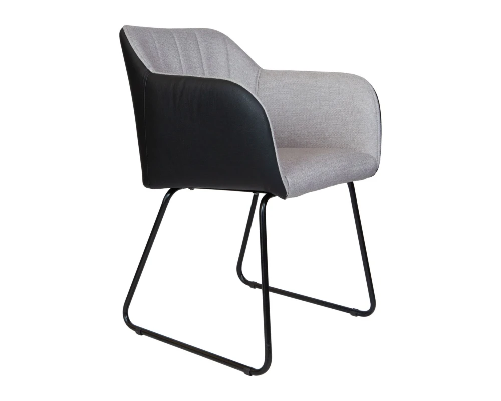 Кресло Norden Браво / Bravo Экокожа/Ткань, Серый/Черный