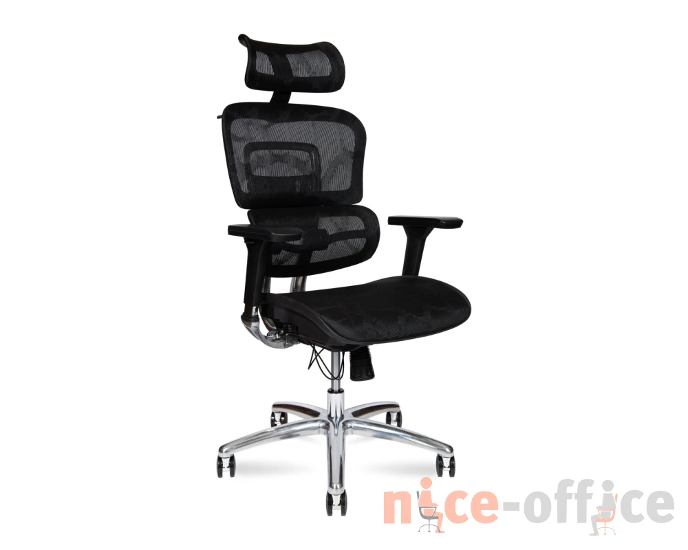Кресло Norden Крон алюминюм блэк / Kron aluminium black Сетка, Черный