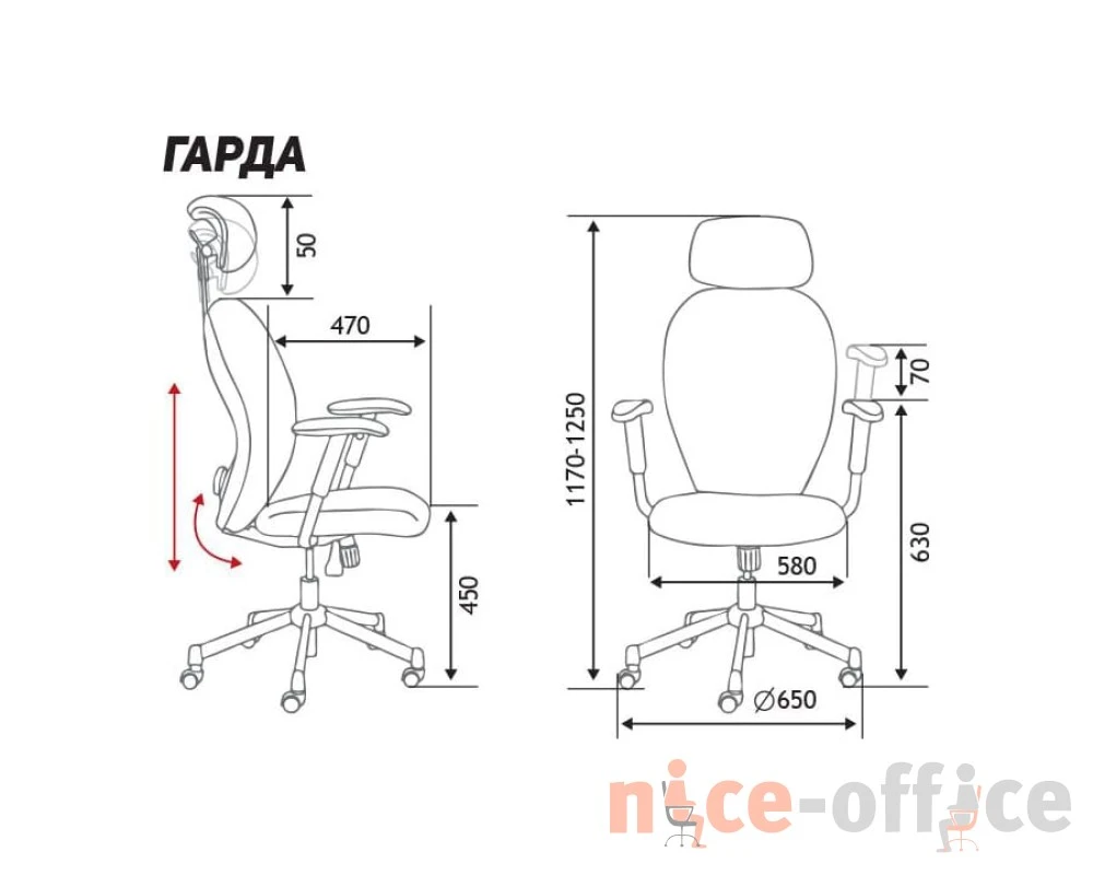Кресло Norden Гарда SL white Сетка/Ткань, Серый