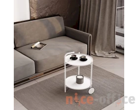 Столик сервировочный SHT-CT60 Белый муар/Белый images