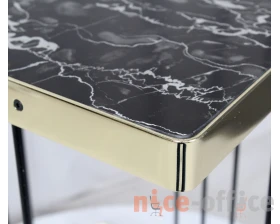 Столик кофейный SHT-CT16 Темный мрамор/Латунь/Черный images