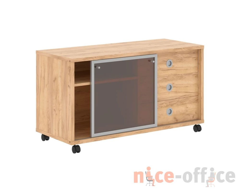 Тумба мобильная со стеклянной слайд-дверью 1200х500х660 Борн / Born TP
