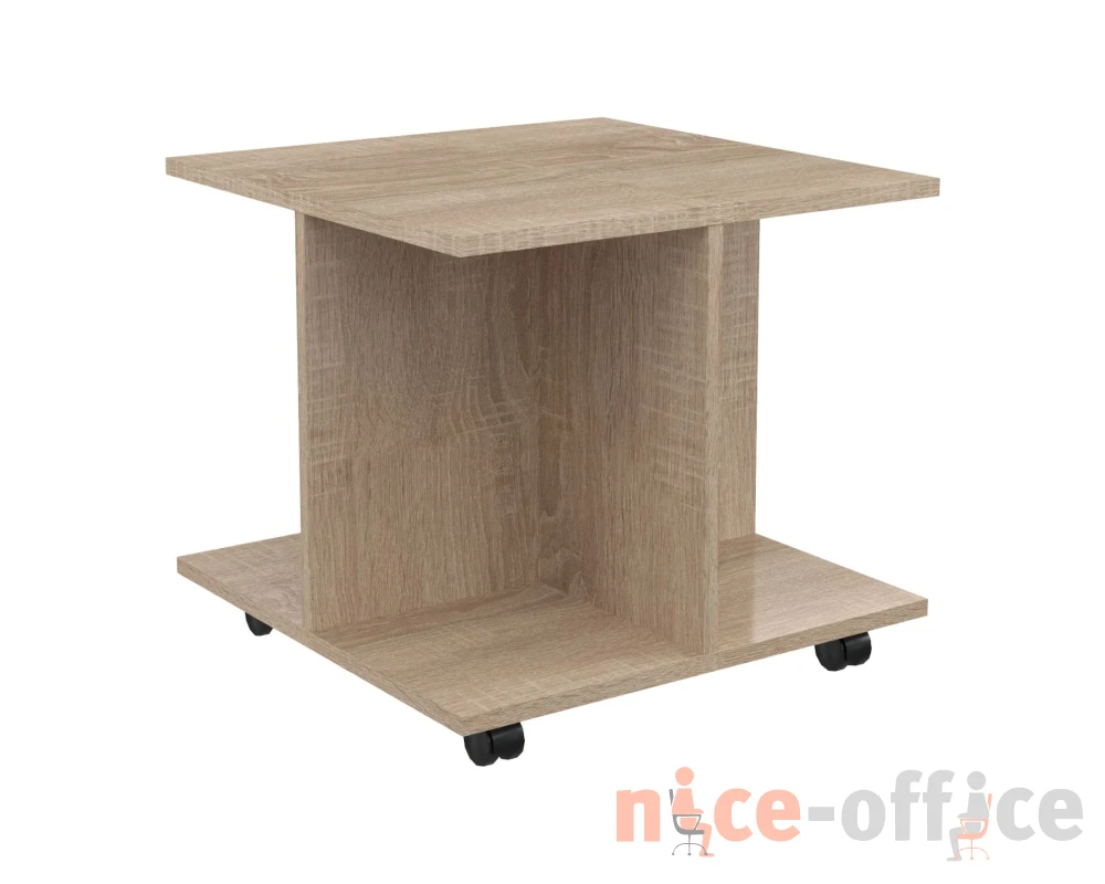 Стол журнальный с колесными опорами 500х500х450 Кофе / Coffee