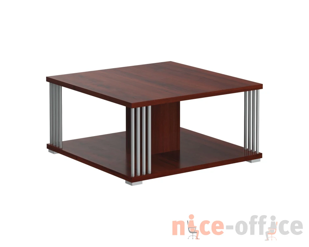 Стол журнальный с металлическими трубками 800х800х400 Кофе / Coffee