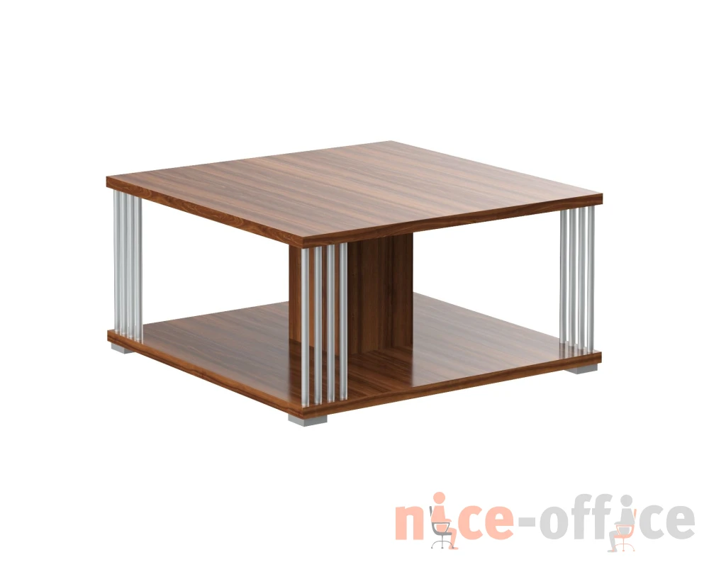 Стол журнальный с металлическими трубками 800х800х400 Кофе / Coffee