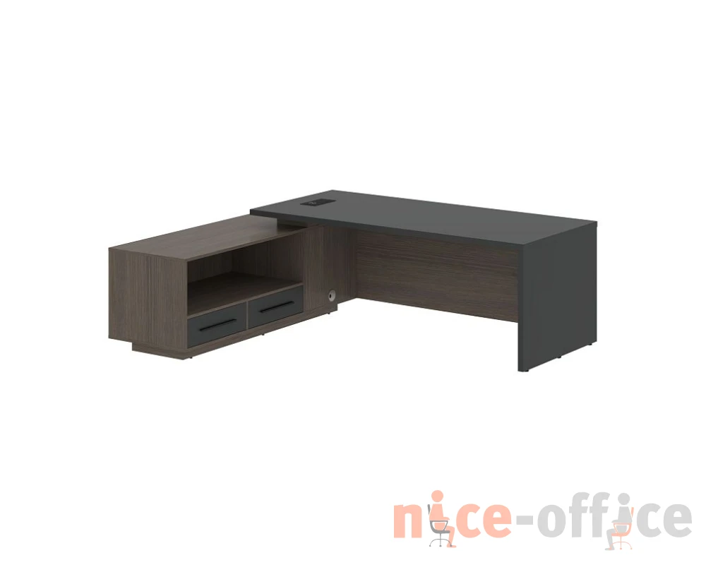Стол руководителя с тумбой, левый 2300х1900х750 Веллион / Velion